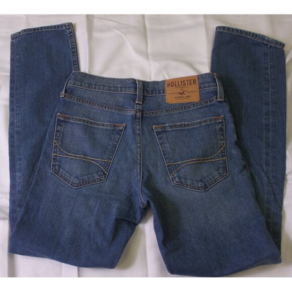 Hollister California Men Blue Jeans Denim Western Skinny Leg W 28" L 30" Ranch - Picture 2 of 8